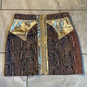 Snake Print Zip skirt